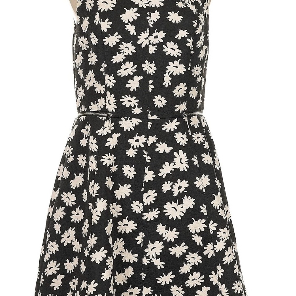 Ann Taylor Black Midi Dress with White Floral Daisy Print